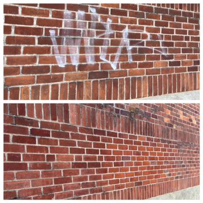 Graffiti Removal with Pressure Washing